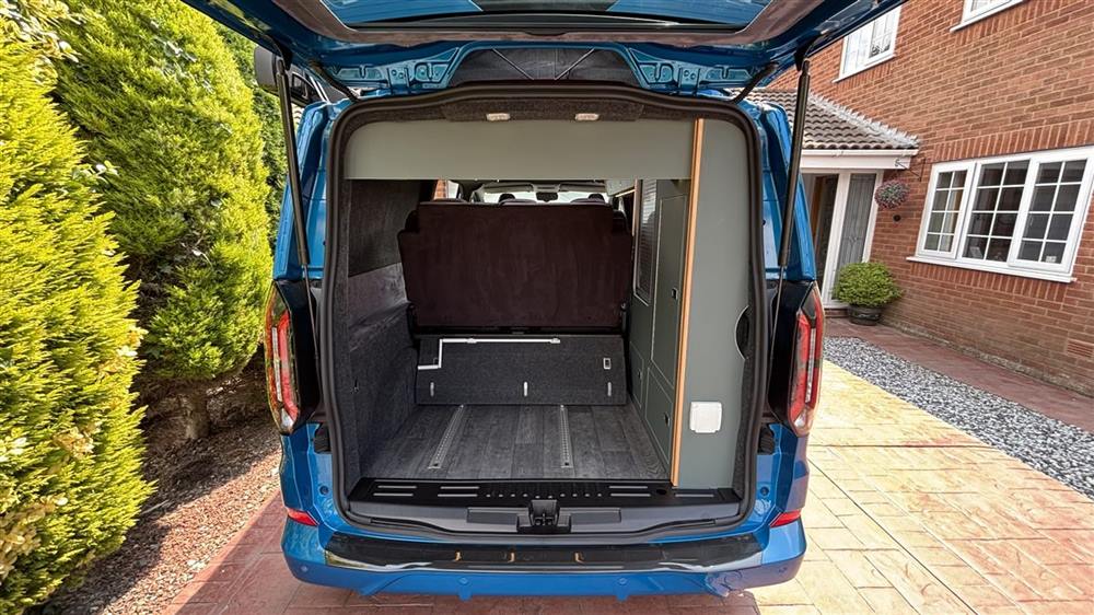 The bed viewed from the boot